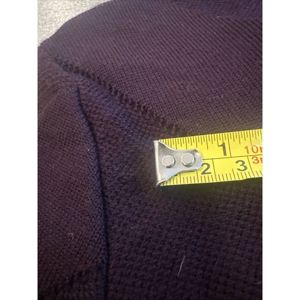 Cos Sweater Womens Maroon Size L Mock Neck Wool Quiet Luxury Diamond D‎ Preppy